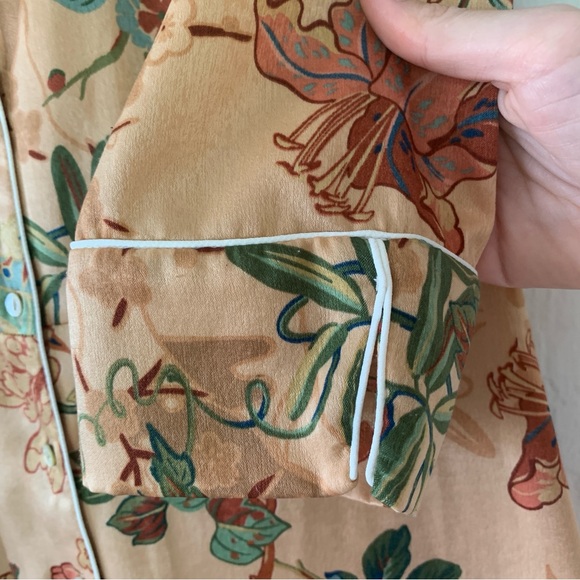 Zara Piped Floral Maxi Shirt Kimono Dress - Picture 14 of 16